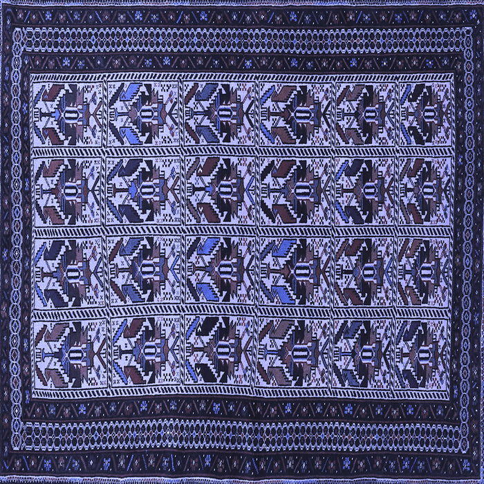 Square Persian Blue Traditional Rug, tr1538blu