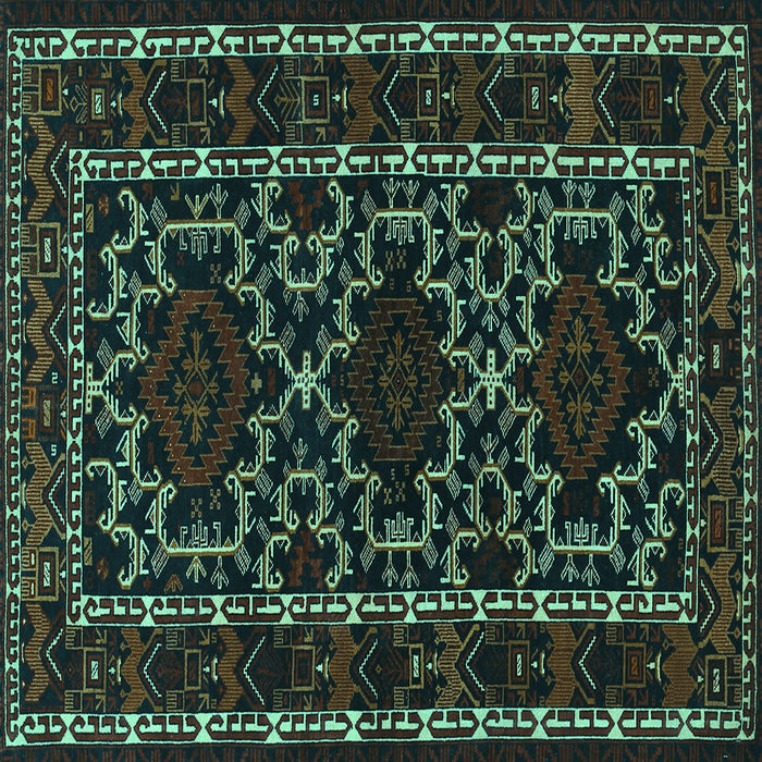 Square Machine Washable Persian Turquoise Traditional Area Rugs, wshtr1539turq