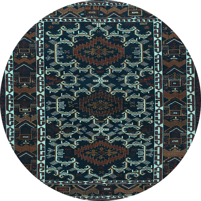 Round Persian Light Blue Traditional Rug, tr1539lblu