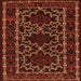 Round Machine Washable Persian Orange Traditional Area Rugs, wshtr1539org