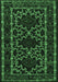 Machine Washable Persian Emerald Green Traditional Area Rugs, wshtr1539emgrn