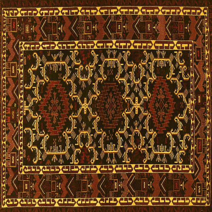 Square Persian Yellow Traditional Rug, tr1539yw