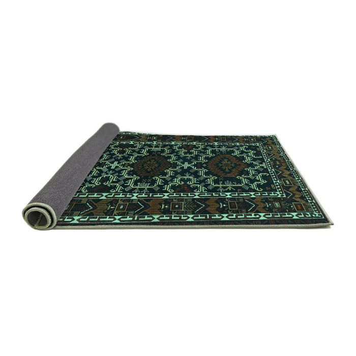 Sideview of Persian Turquoise Traditional Rug, tr1539turq
