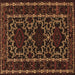 Square Machine Washable Persian Brown Traditional Rug, wshtr1539brn