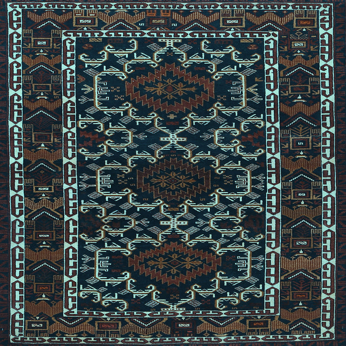 Square Persian Light Blue Traditional Rug, tr1539lblu