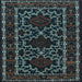 Square Persian Light Blue Traditional Rug, tr1539lblu