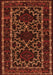 Serging Thickness of Machine Washable Persian Orange Traditional Area Rugs, wshtr1539org