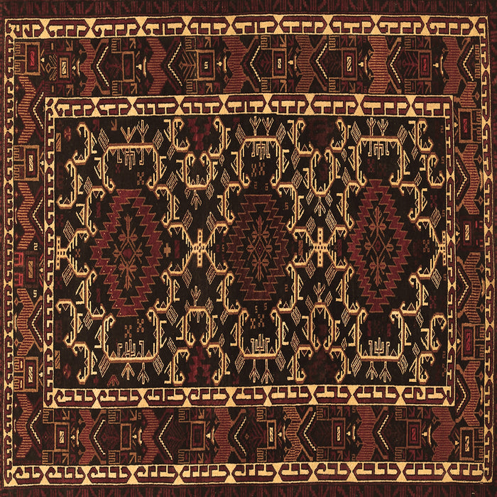 Square Persian Brown Traditional Rug, tr1539brn