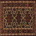 Square Persian Brown Traditional Rug, tr1539brn