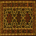 Square Machine Washable Persian Yellow Traditional Rug, wshtr1539yw