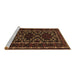 Sideview of Machine Washable Persian Brown Traditional Rug, wshtr1539brn