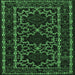 Square Persian Emerald Green Traditional Rug, tr1539emgrn