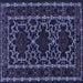 Square Machine Washable Persian Blue Traditional Rug, wshtr1539blu