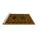 Sideview of Machine Washable Persian Yellow Traditional Rug, wshtr1539yw