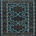 Square Machine Washable Persian Light Blue Traditional Rug, wshtr1539lblu