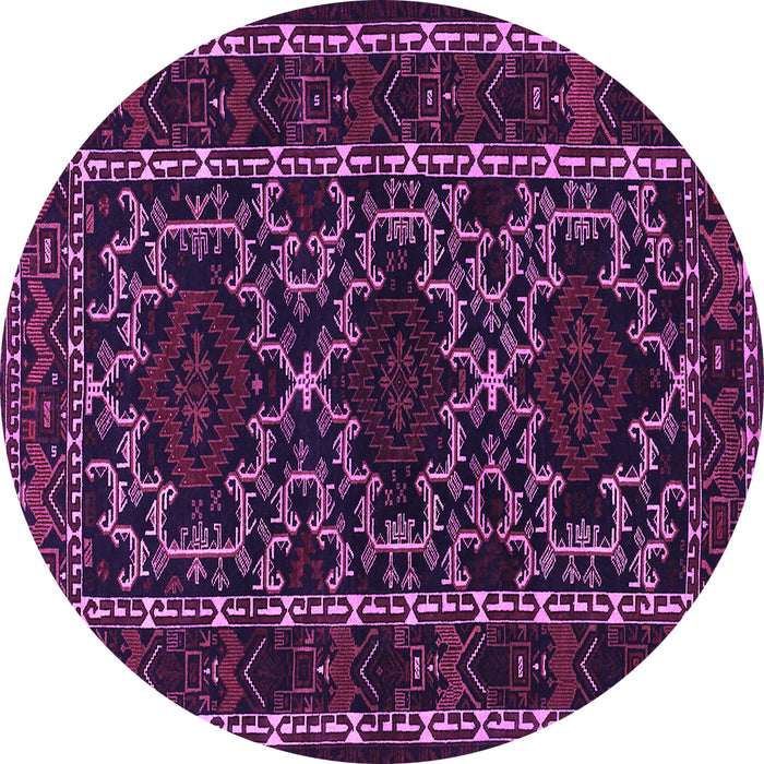 Round Machine Washable Persian Purple Traditional Area Rugs, wshtr1539pur