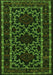 Serging Thickness of Machine Washable Persian Green Traditional Area Rugs, wshtr1539grn