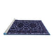 Sideview of Machine Washable Persian Blue Traditional Rug, wshtr1539blu