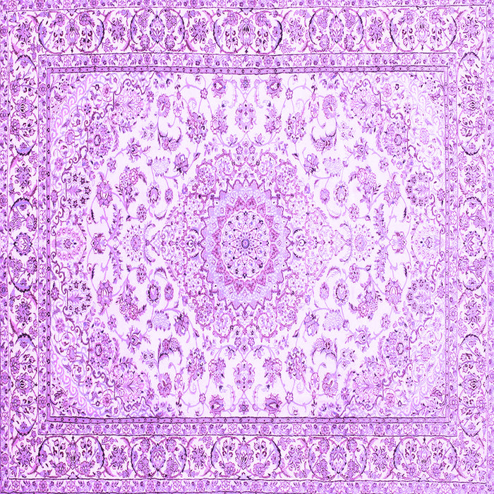 Square Medallion Purple Traditional Rug, tr153pur