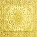 Square Medallion Yellow Traditional Rug, tr153yw