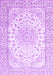 Machine Washable Medallion Purple Traditional Area Rugs, wshtr153pur