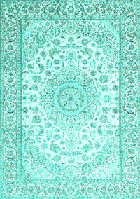 Medallion Turquoise Traditional Rug, tr153turq