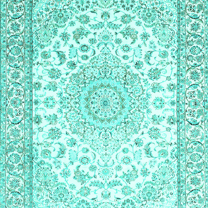 Medallion Turquoise Traditional Rug, tr153turq