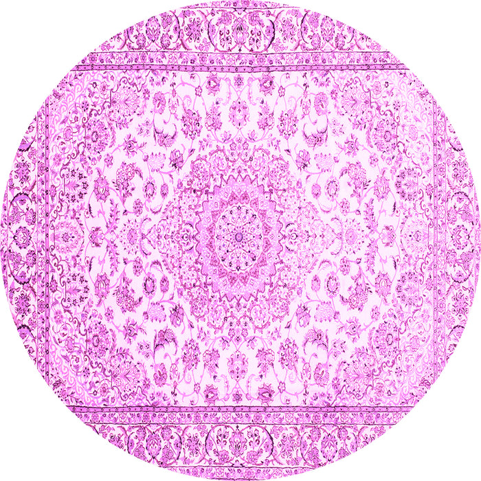 Round Medallion Pink Traditional Rug, tr153pnk