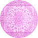 Round Medallion Pink Traditional Rug, tr153pnk