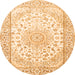 Square Medallion Orange Traditional Rug, tr153org