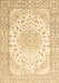 Machine Washable Medallion Brown Traditional Rug, wshtr153brn