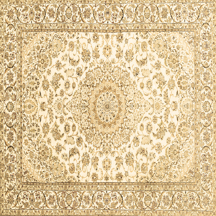 Square Medallion Brown Traditional Rug, tr153brn
