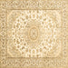 Square Medallion Brown Traditional Rug, tr153brn