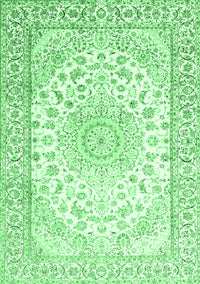 Medallion Emerald Green Traditional Rug, tr153emgrn