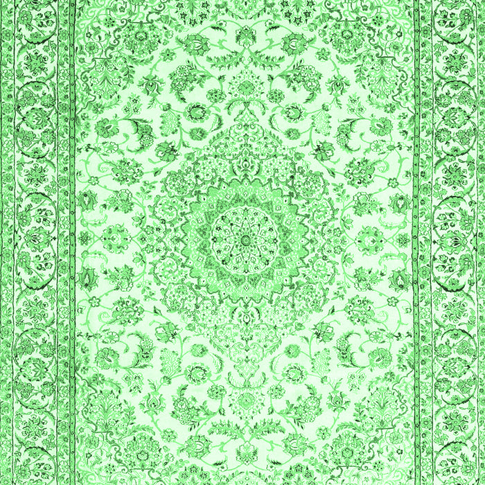 Medallion Emerald Green Traditional Rug, tr153emgrn
