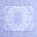 Square Medallion Blue Traditional Rug, tr153blu