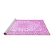 Sideview of Machine Washable Medallion Pink Traditional Rug, wshtr153pnk