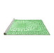 Sideview of Machine Washable Medallion Emerald Green Traditional Area Rugs, wshtr153emgrn