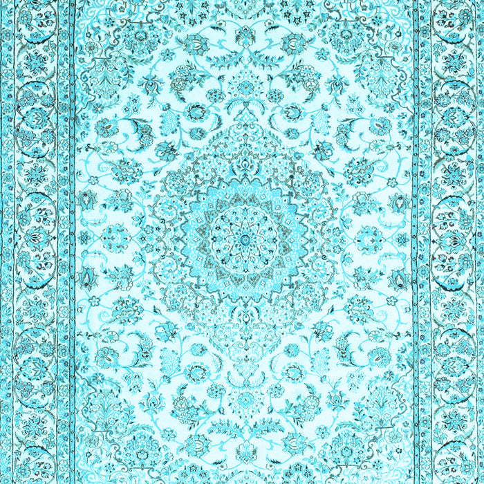 Medallion Light Blue Traditional Rug, tr153lblu