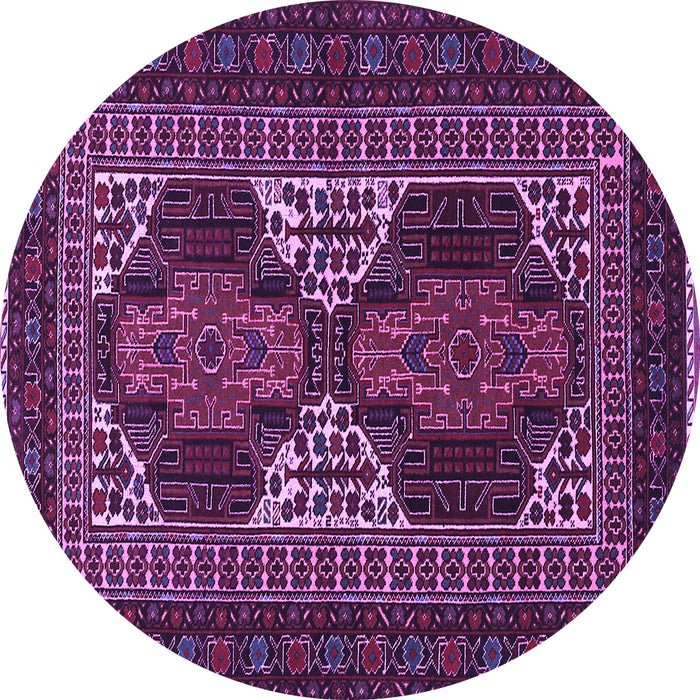 Round Persian Purple Traditional Rug, tr1540pur