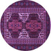Round Persian Purple Traditional Rug, tr1540pur