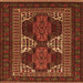 Round Machine Washable Persian Orange Traditional Area Rugs, wshtr1540org