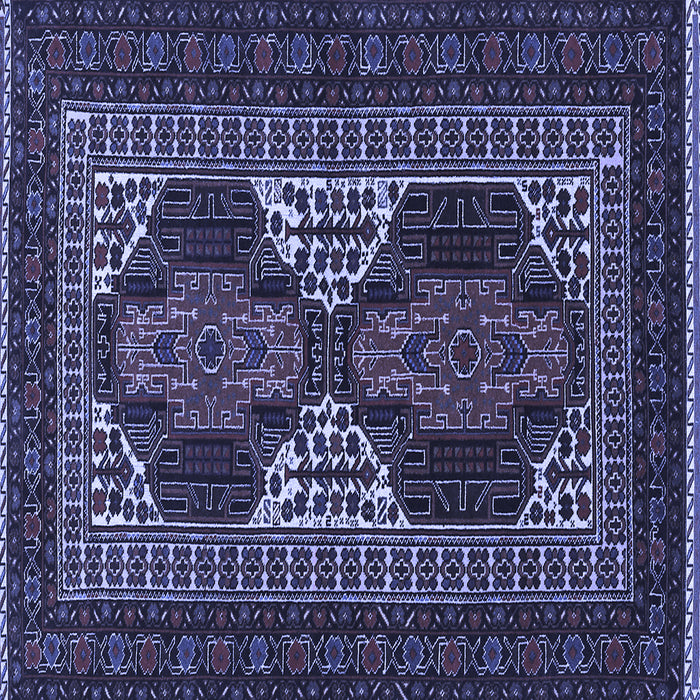 Square Machine Washable Persian Blue Traditional Rug, wshtr1540blu
