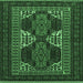 Square Persian Emerald Green Traditional Rug, tr1540emgrn