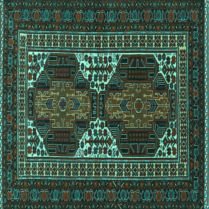 Square Persian Turquoise Traditional Rug, tr1540turq