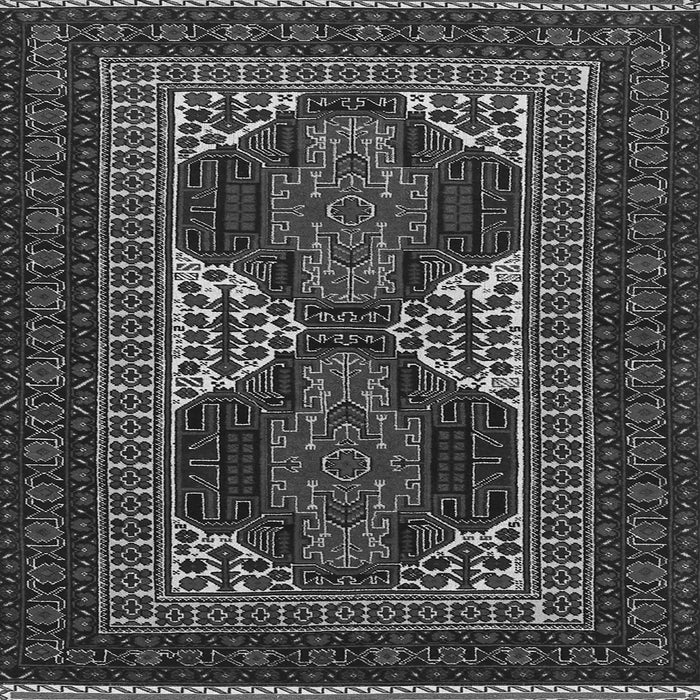 Round Machine Washable Persian Gray Traditional Rug, wshtr1540gry