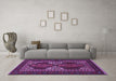 Machine Washable Persian Purple Traditional Area Rugs in a Living Room, wshtr1540pur