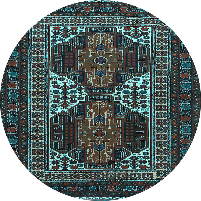 Round Persian Light Blue Traditional Rug, tr1540lblu