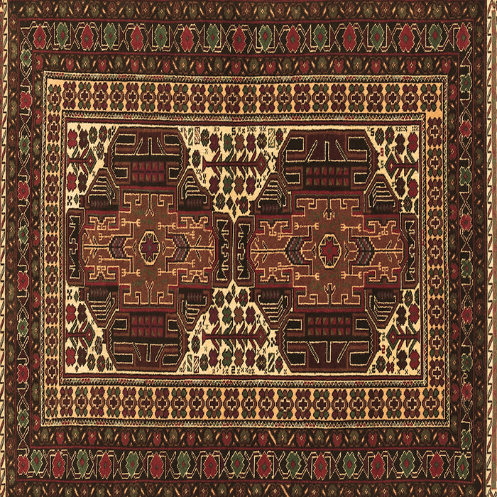 Square Persian Brown Traditional Rug, tr1540brn