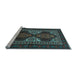 Sideview of Machine Washable Persian Light Blue Traditional Rug, wshtr1540lblu